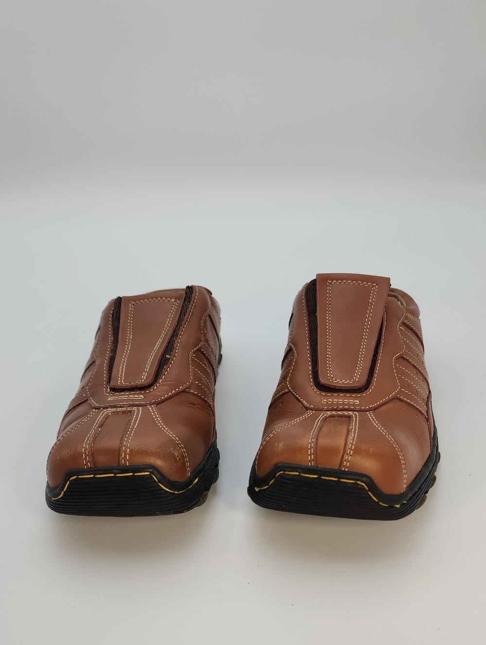 Dr. Martens 8B02 Brown Leather Square Toe Clog Mules 38/7  Y2K Grung - Picture 2 of 13